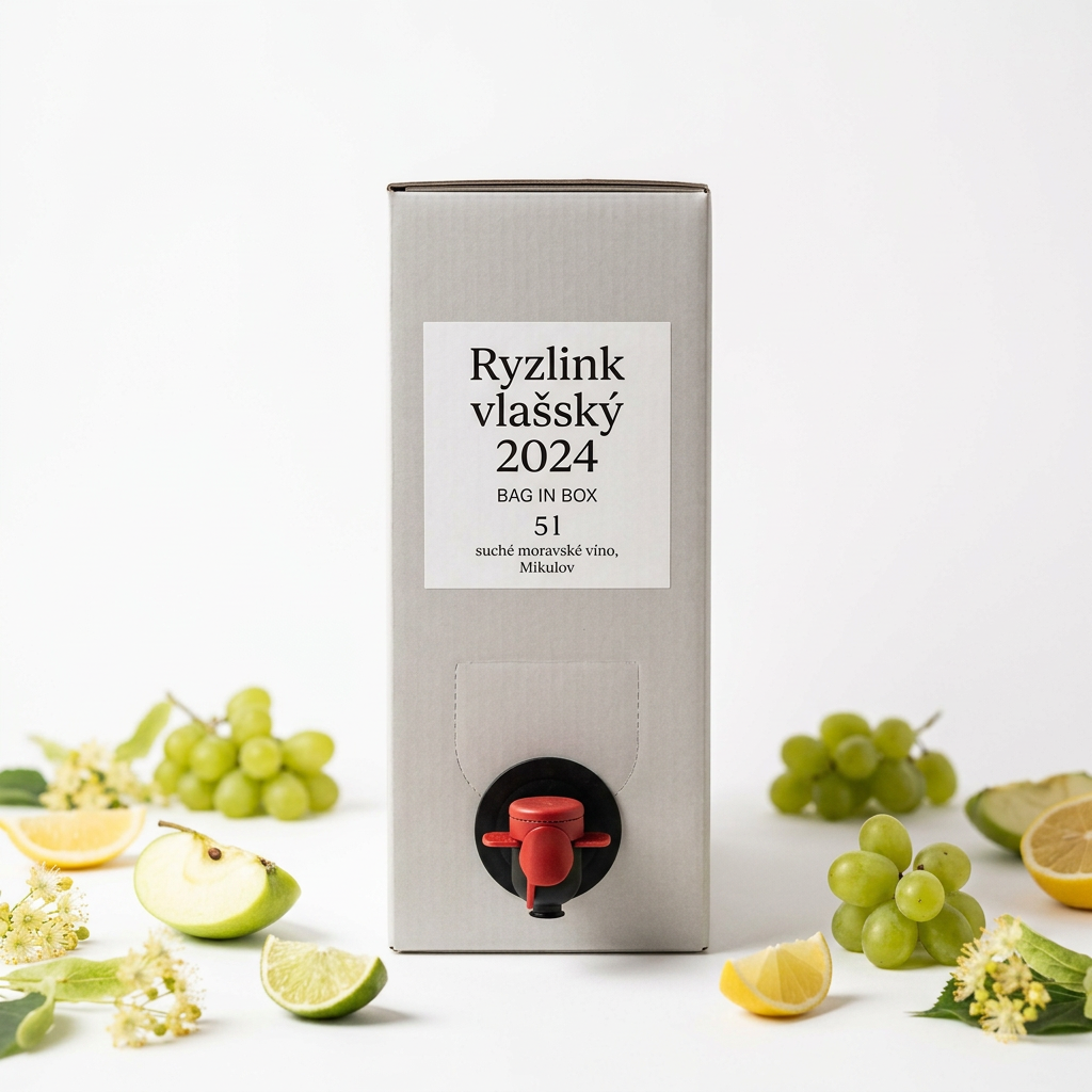 Ryzlink vlašský 2025 BAG IN BOX 5l suché moravské víno, Mikulov