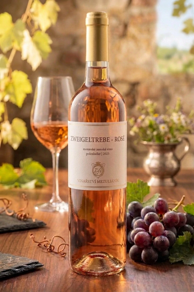 Zweigeltrebe - rosé 2025 | 0,75l polosladké | Zdeněk Mezuliáník