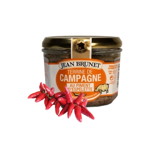 Jean Brunet Farmářská paštika s pálivou paprikou Espelette, 180g